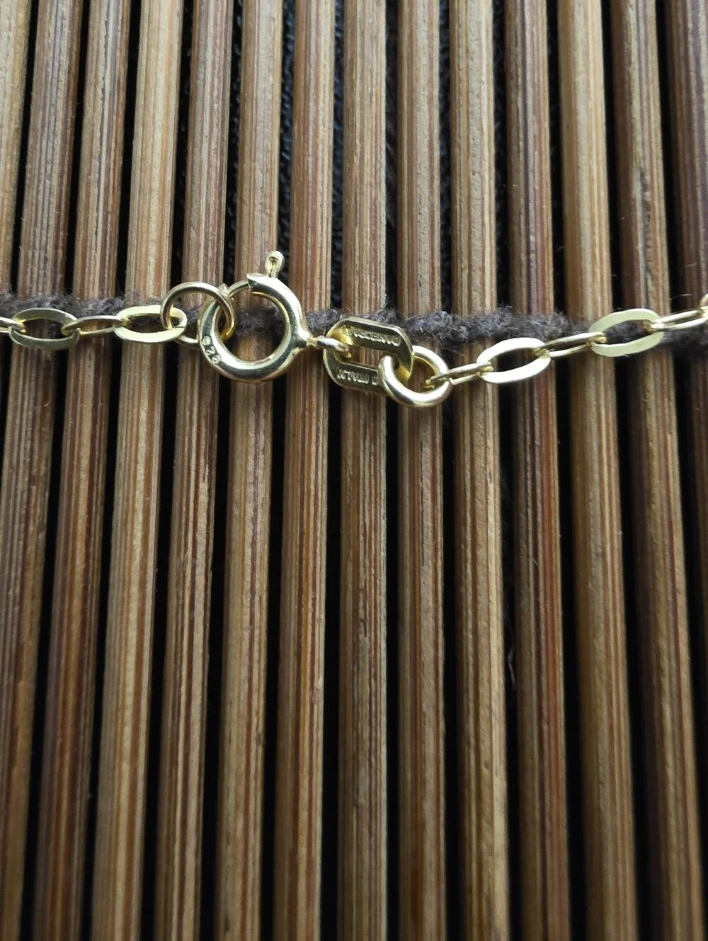 925 Silver Heart Charms Yellow Gold Bracelet